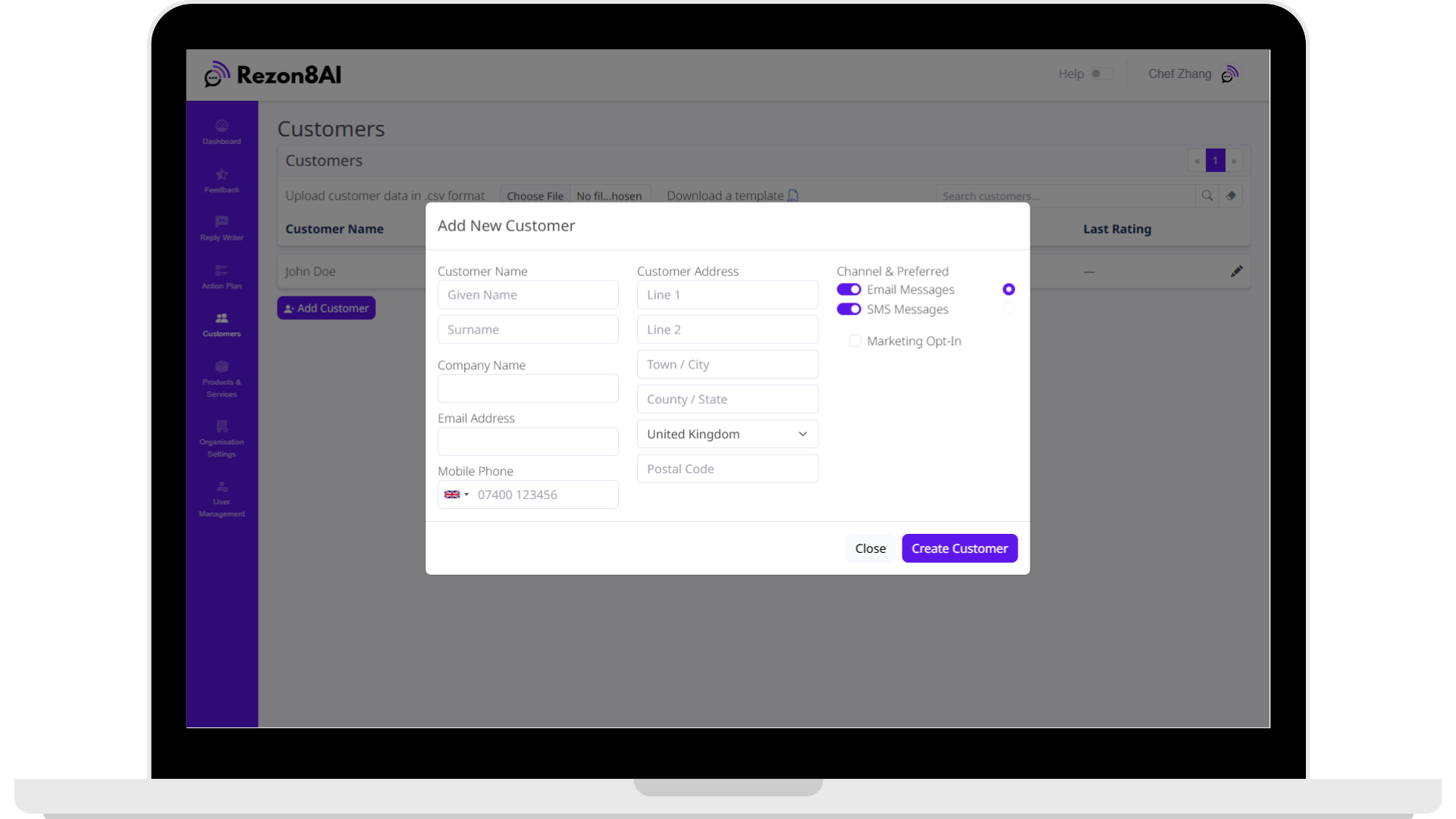 Organisation Details Screenshot