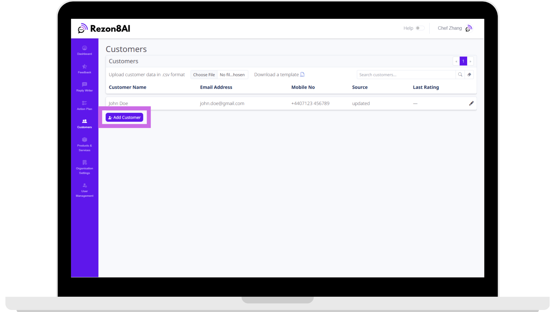 Organisation Details Screenshot