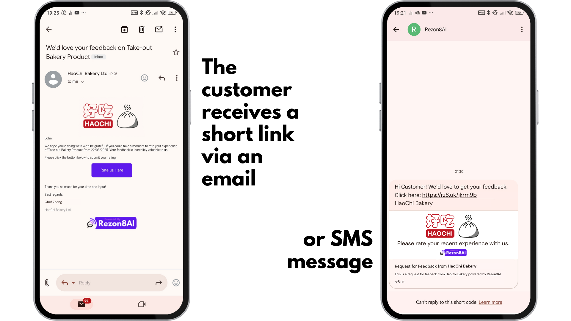Request feedback phone view
