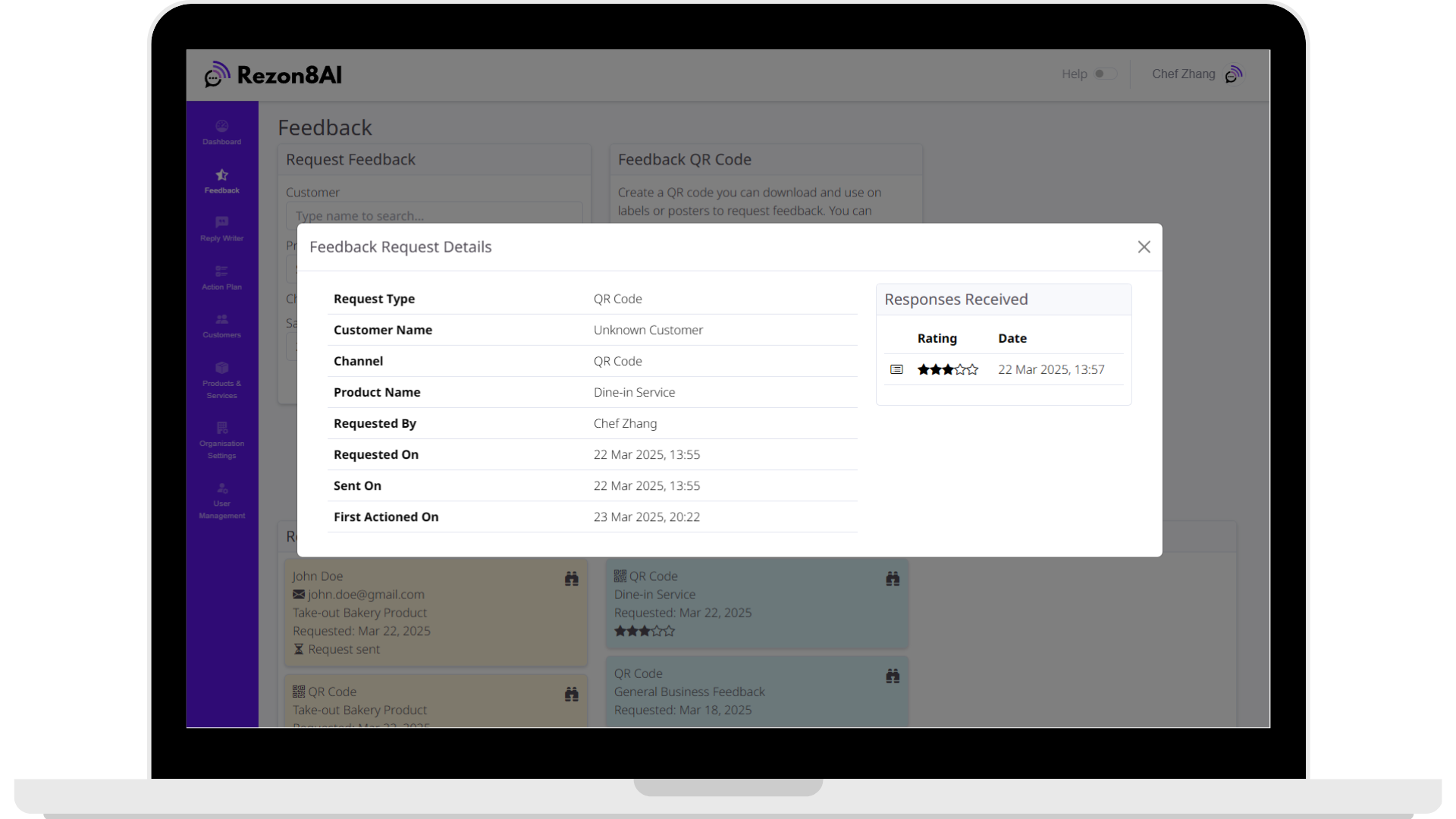 Feedback details screenshot